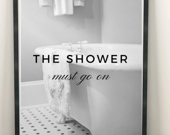 Poster A4 for bathroom, black and white