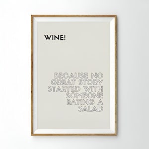 Poster A4 WINE- Wein für Küche oder als Geschenk!