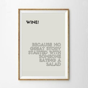 Poster A4 WINE Wein für Küche oder als Geschenk Bild 1