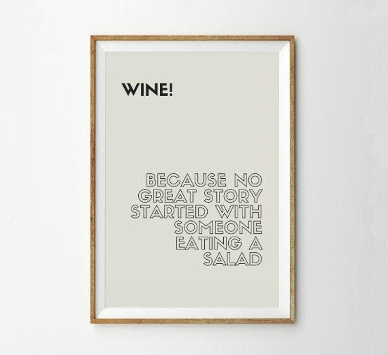 Poster A4 WINE Wein für Küche oder als Geschenk Bild 1