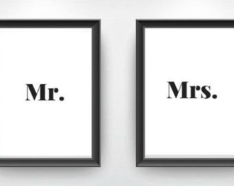 Poster A4 Mr & Mrs. Hochzeitsgeschenk