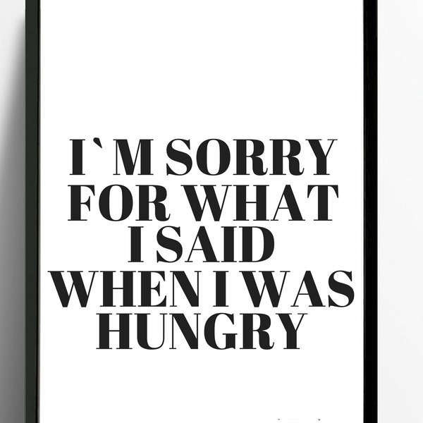 Poster-Typo Print KÜCHE HUNGER