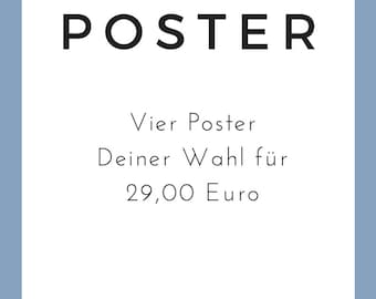 Poster-Set. 4 Poster  nach Wahl