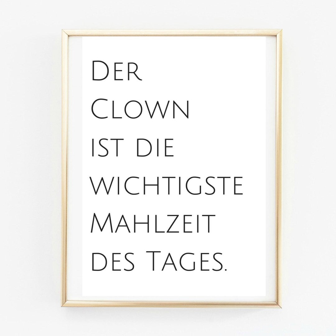 Poster A4 Clown. Küchenposter Etsy.de