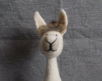 Lama alpaca made of felt decoration felt animal