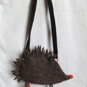 Cute felt bag hedgehog, hand-felted bag unique image 3