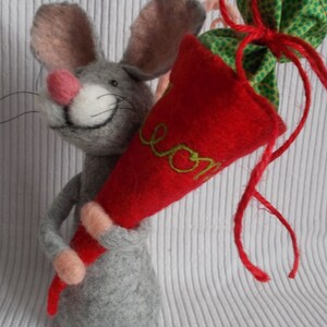 Mouse comes to school Gift made of felt at the beginning of school Decoration image 9