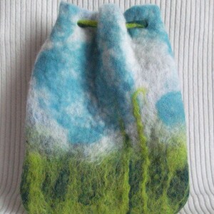 Felt bag with toadstools for special gifts gift wrapping image 2