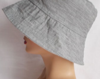 Summer hat made of linen and cotton for turning Fisherman's hat bucket hat