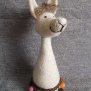 Lama alpaca made of felt decoration felt animal image 2