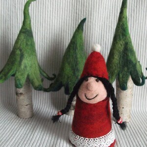 Little Red Riding Hood and the Wolf egg warmer set hand felted from felt image 4