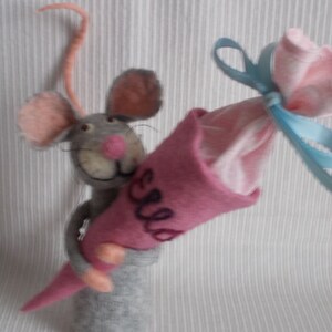 Little mouse comes to school Back to school Gift Rosa