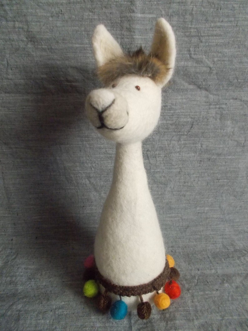 Lama alpaca made of felt decoration felt animal image 4