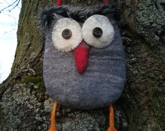 Mobile phone case "Little Owl" Small bag made of felt