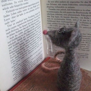 Bookworm, rat made of felt, felt rat, hand-felted,