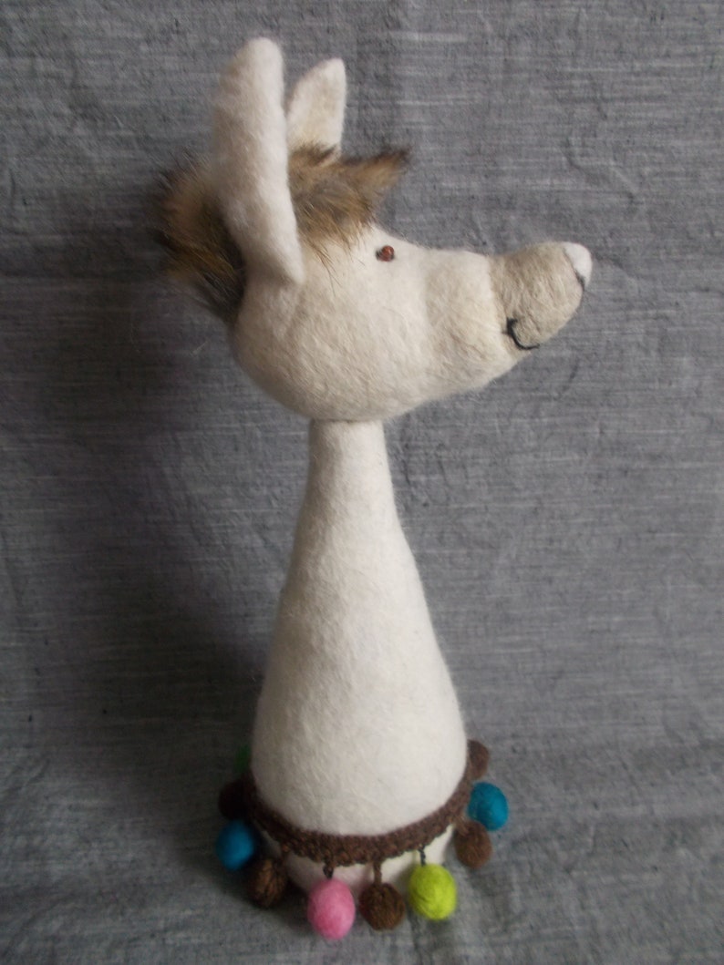 Lama alpaca made of felt decoration felt animal image 3