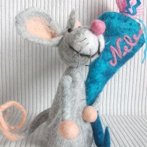 Mouse comes to school Gift made of felt at the beginning of school Decoration image 4