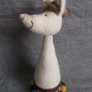 Lama alpaca made of felt decoration felt animal image 5