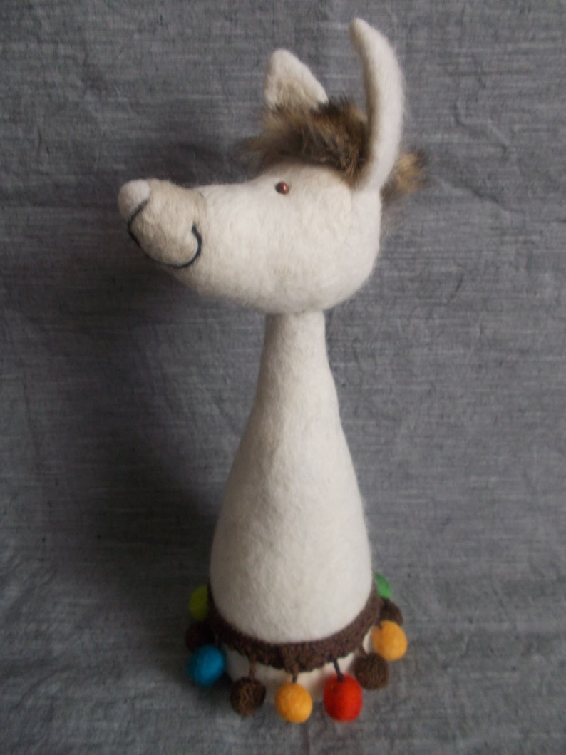 Lama alpaca made of felt decoration felt animal image 5