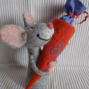 Little mouse comes to school Back to school Gift Orange
