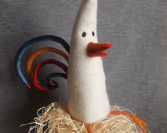 Door stop rooster chicken made of felt Easter decoration