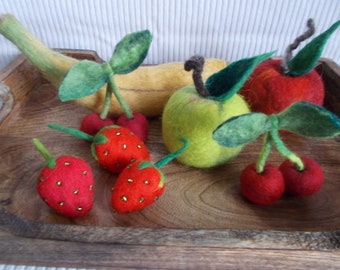 Felt fruit banana apples strawberries cherries individually or set of 10