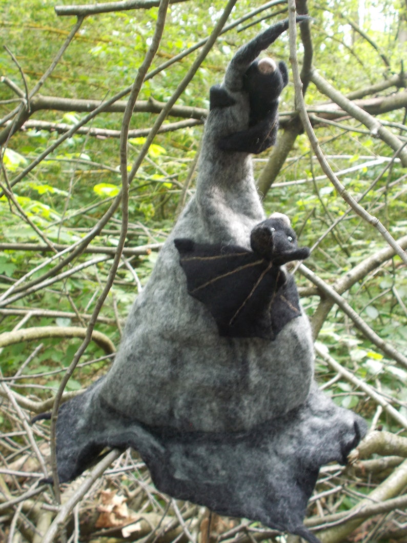 Felt Halloween witch hat with rose brooch or bat image 2