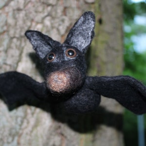 Decorative bat made of felt to hang on Halloween