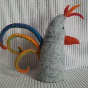 Chicken Rooster Funny Hand Felted Egg Warmer Felt Hahn