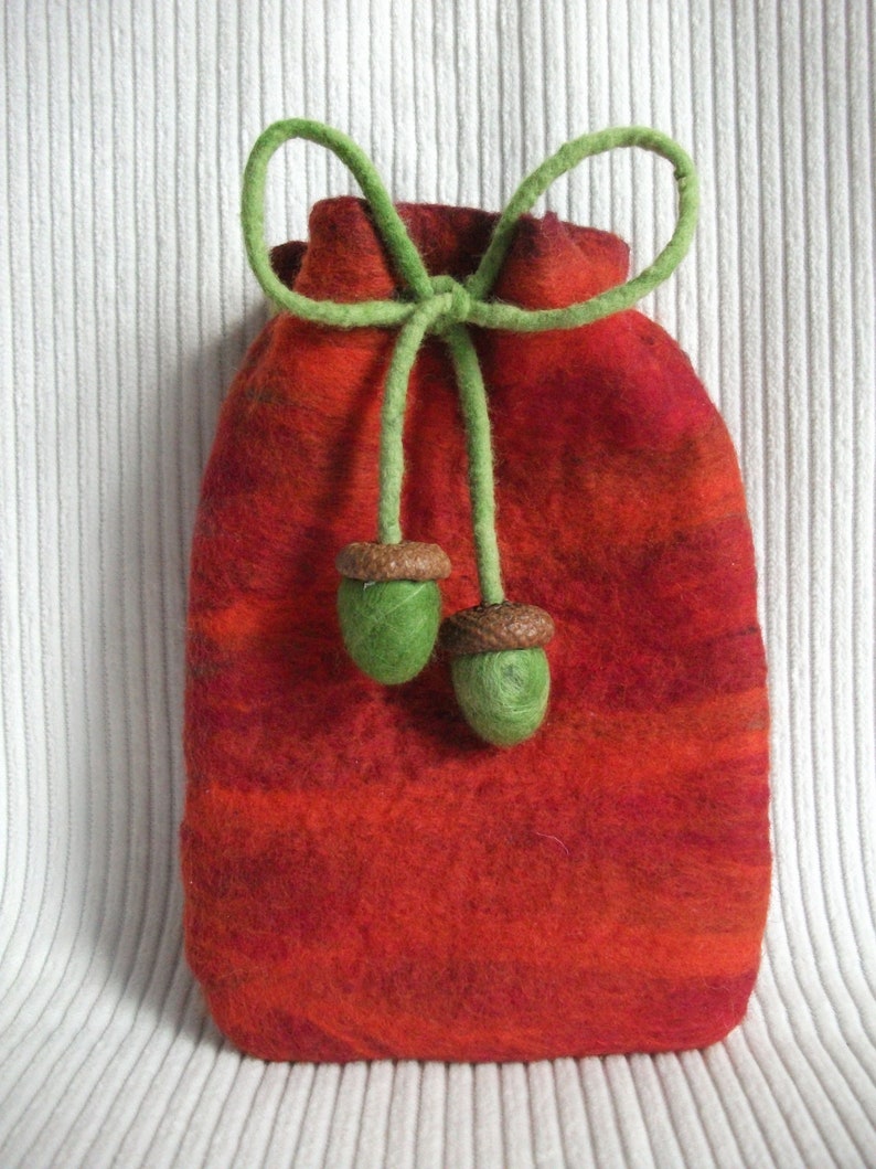 small bag made of felt autumn with felt tiles image 1