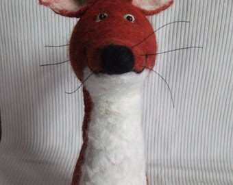 Door stopper "Sly Fox" made of felt decoration