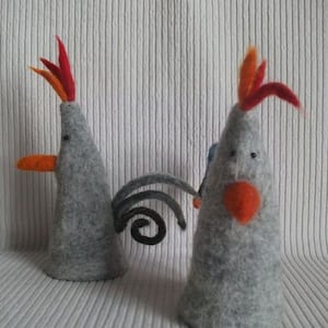 Chicken Rooster Funny Hand Felted Egg Warmer Felt Huhn