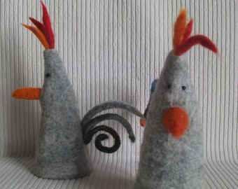 Chicken Rooster Funny Hand Felted Egg Warmer Felt