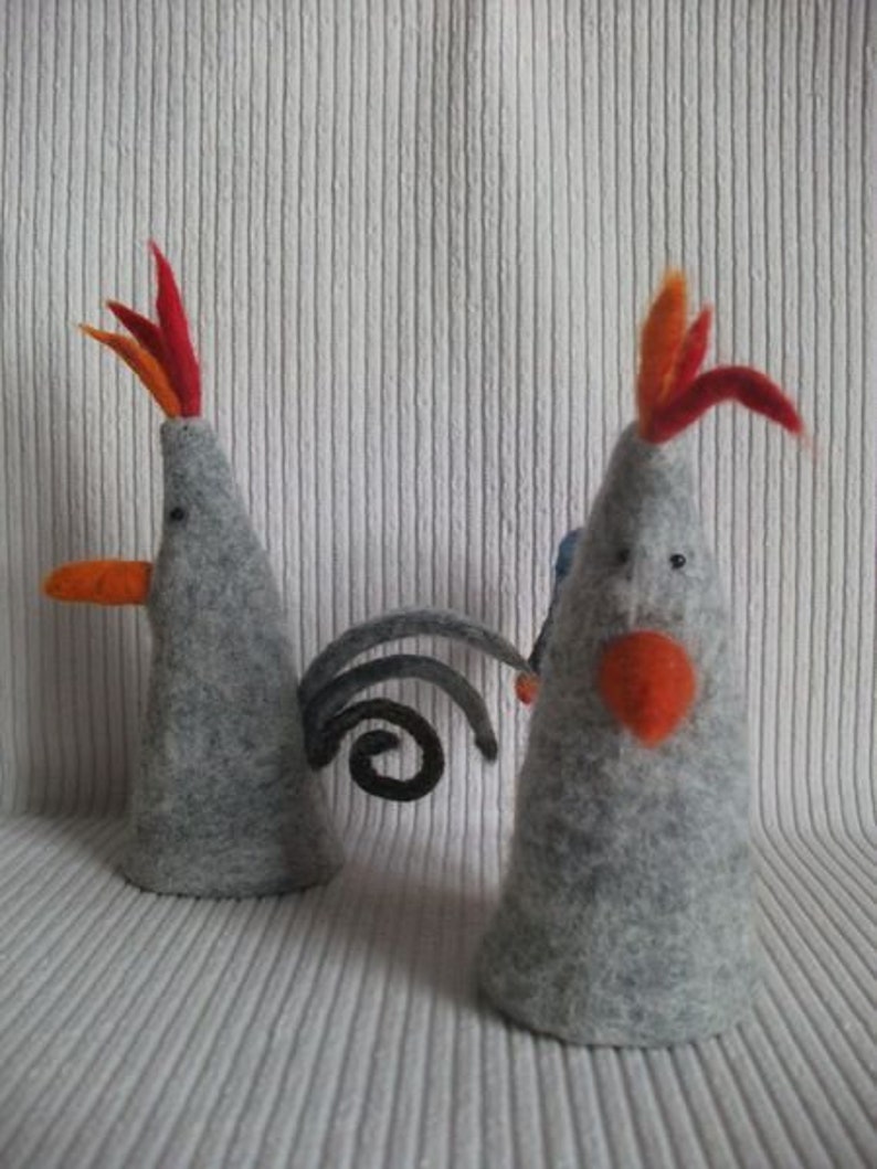 Chicken Rooster Funny Hand Felted Egg Warmer Felt image 1