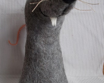 Door stop rat made of felt decoration