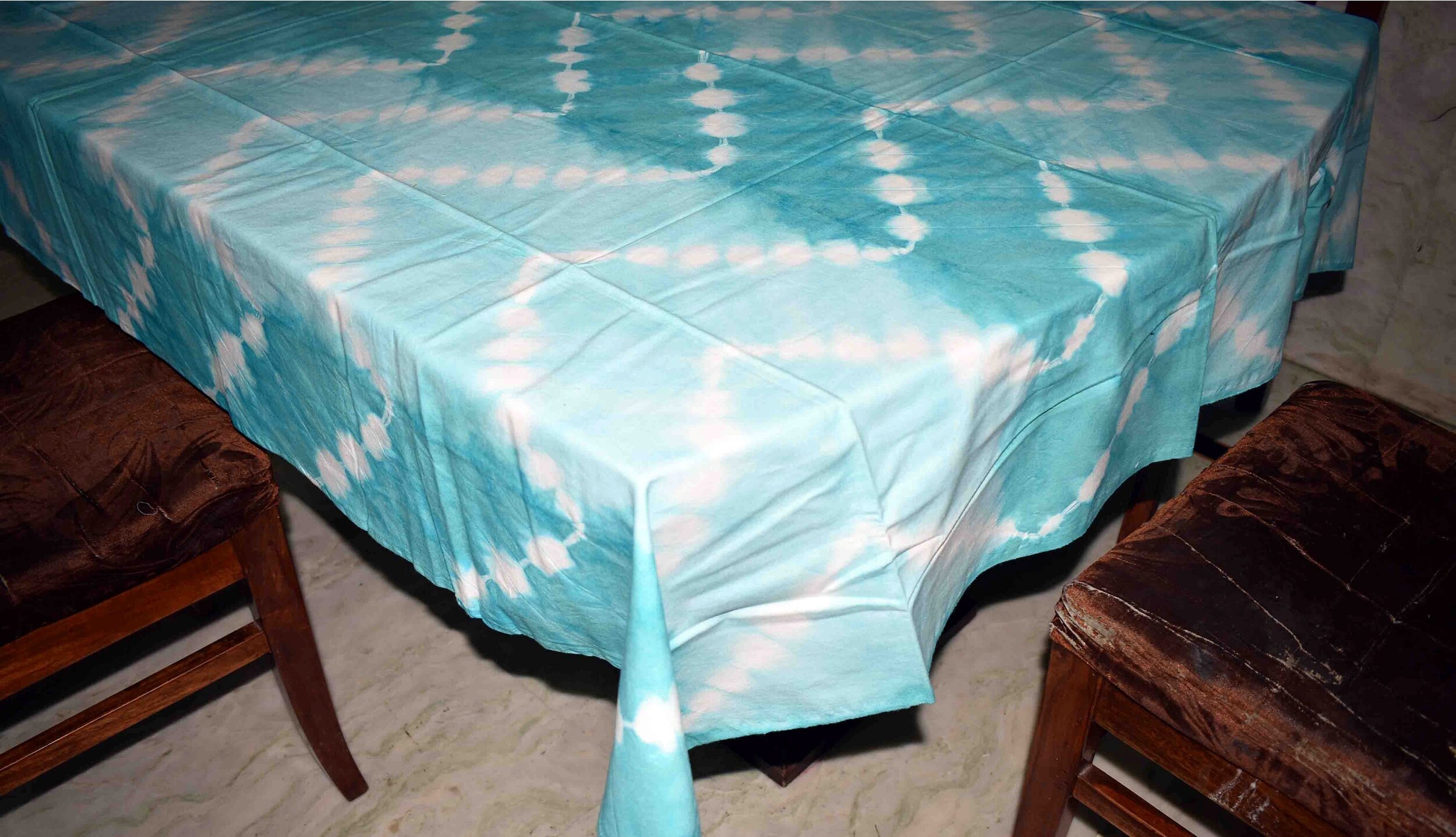 Tie Dye Cotton Dining Table cloth Shibori Design Table Linen Etsy