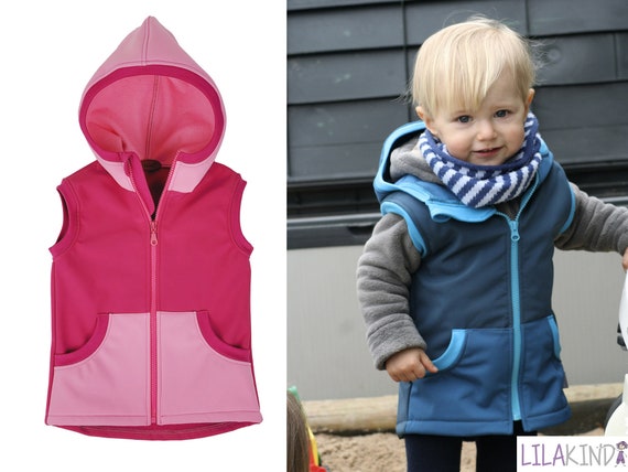 Lilakind Kinder Weste Mädchen Jungen Softshell Pink oder Blau Gr