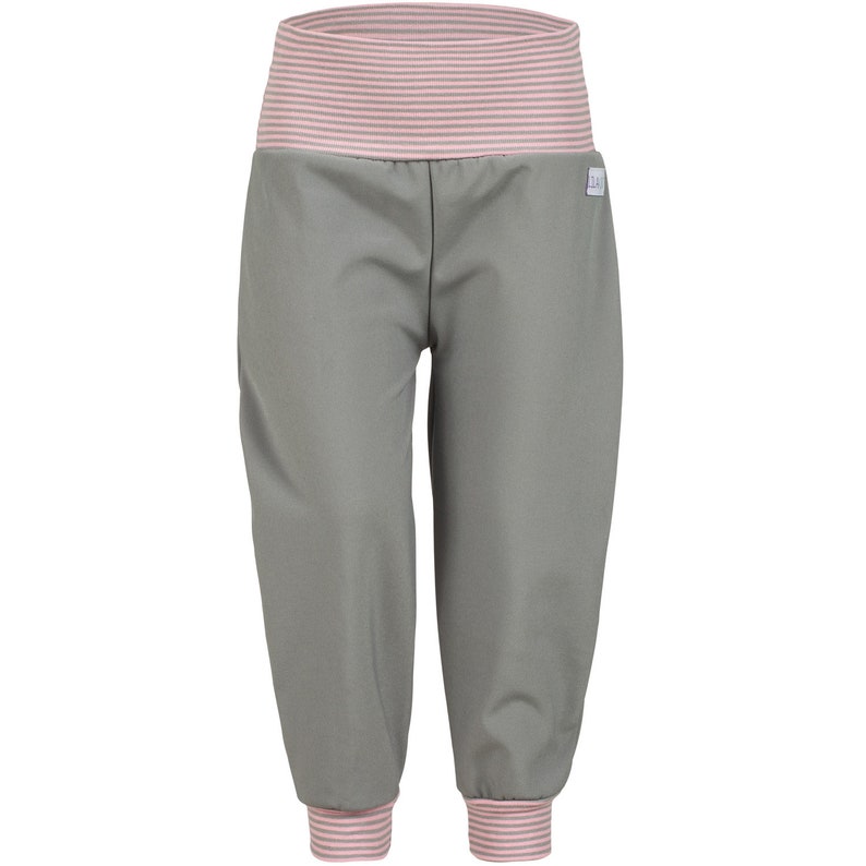 Lilakind Jungen Mädchen Softshell Hose Regenhose Winterhose Einfarbig Grau Gestreift Rosa Blau image 3