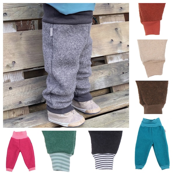 Lilakind Kinder Baby Wollwalk Pumphose Uni Grau Fuchsia Grün Petrol Caramel Braun Aqua Dunkelblau