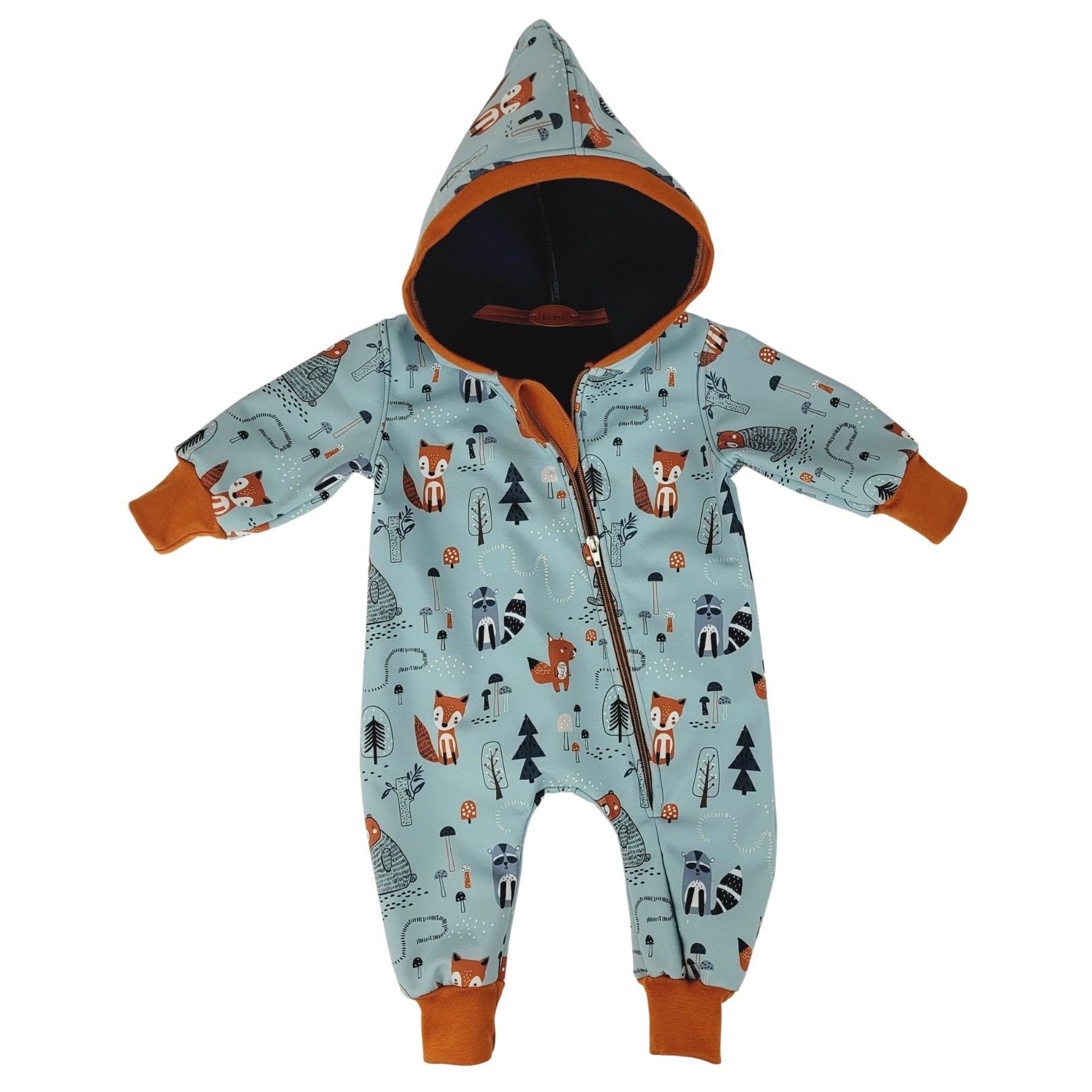Lilakind Baby Wollwalk Overall – Türkiser Einteiler Mit Kapuze, Made In Germany