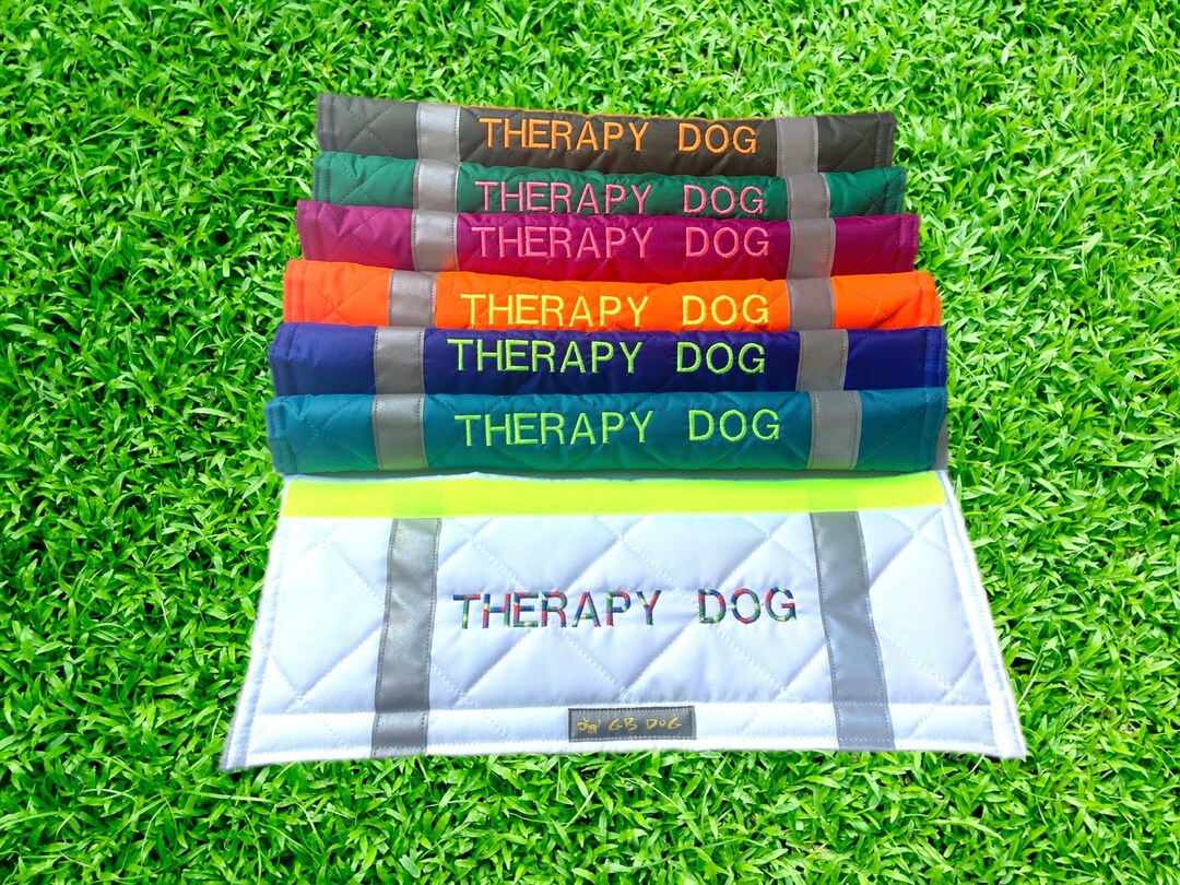 THERAPY DOG Dog Lead Slip Cover / or Personalise Text all Languages 23 Colour Choices Etsy
