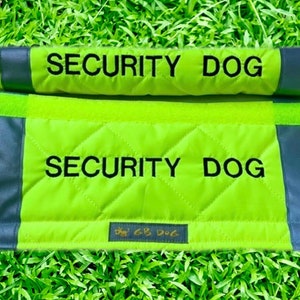 SECURITY Dog Lead Slip Cover / or personalise text (all languages) - 23 colour choices