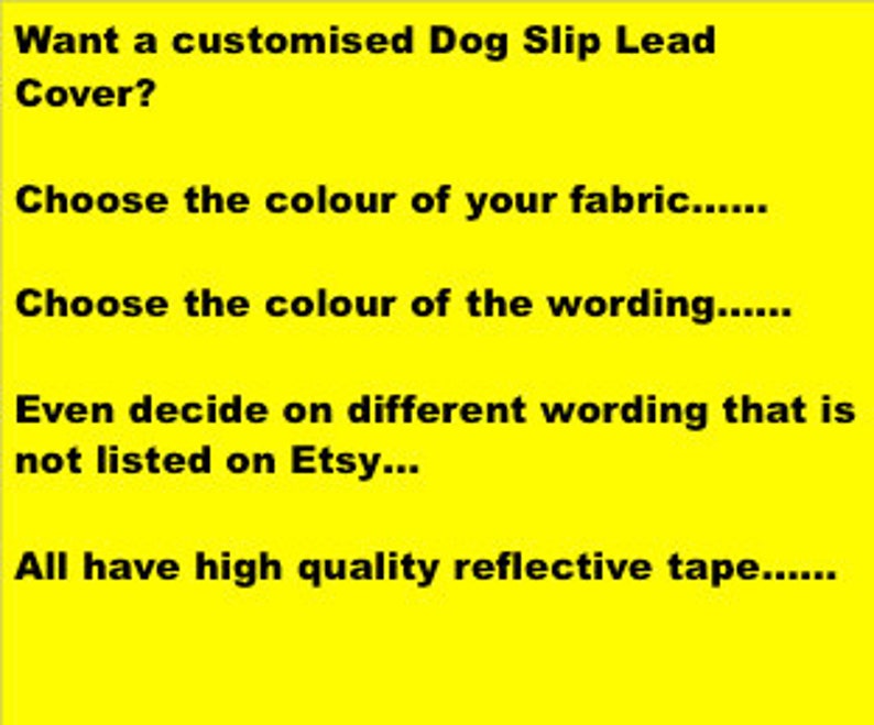 IN TRAINING Dog Lead Slip Cover / or personalise text all languages 23 colour choices image 4