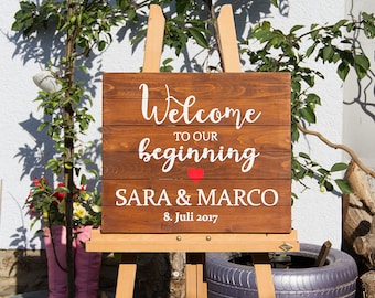 Welcome to The Wedding - Wooden Sign Wedding 40 cm x 60 cm Palette