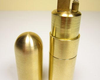 Lighter, brass, handmade, in storage box, petrol lighter, brass lighter, handmade lighter, lighter very solid