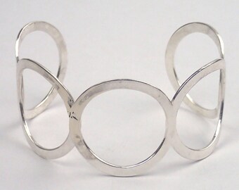 Silver Five Rings Cuff Bracelet