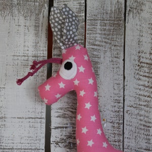 Rassel-Giraffe sterne-rosa/grau Bild 2