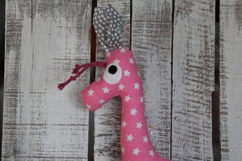 Rassel-Giraffe sterne-rosa/grau Bild 2