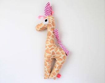 Rassel-Giraffe - flecken/rosa