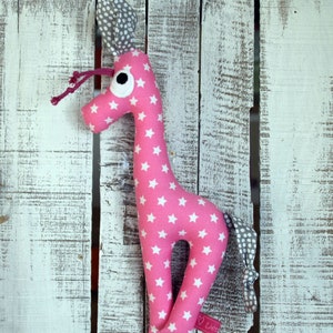 Rassel-Giraffe sterne-rosa/grau Bild 1